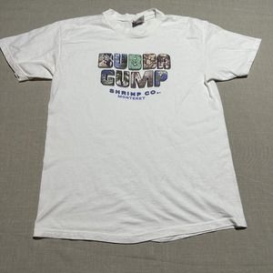 Vtg Y2K 2000 Bubba GUMP USA T SHIRT White SHRIMP MONTEREY, CA - M